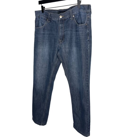 Paper Denim and Cloth Jeans Mens Slim Straight Size 36 32 Dark Blue Casual Pants - Picture 4 of 11